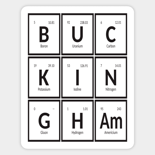 Buckingham of Elements Sticker by Maozva-DSGN